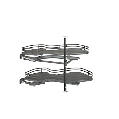 Rev-A-Shelf Steel, Orion Gray, 33 in W, 24.5 in H, 21.85 in D, 21.85 in L, Orion Gray 5372-15-FOG-L